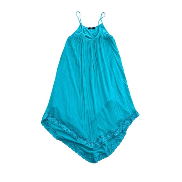 Turquoise Small Beach Tank Surf Dress by Lolly High Low Dress Super Stretchy - Picture 1 of 11